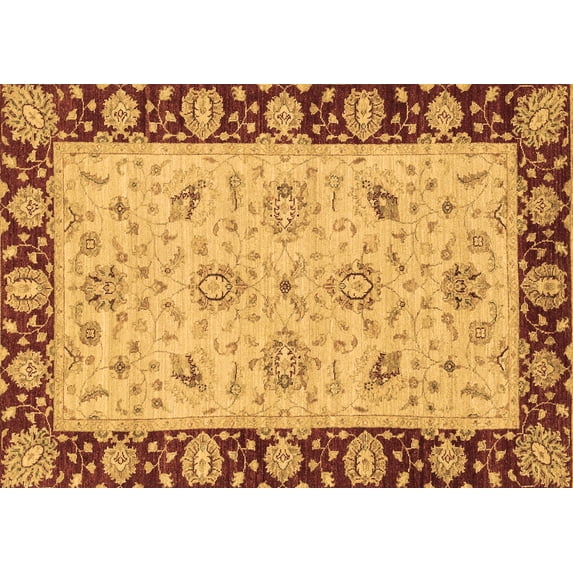 Ahgly Company Indoor Rectangle Abstract Brown Modern Area Rugs, 2' x 5'