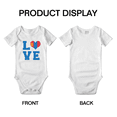 thumbnail image 3 of Love Mongolia Flag Heart Cute Baby One-pieces (White, 3-6 Months), 3 of 5