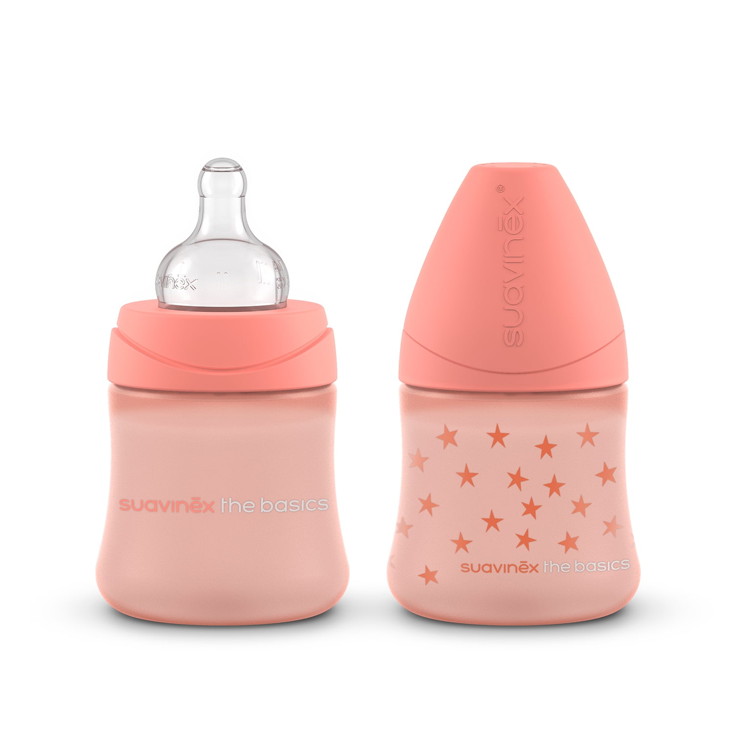 BIBS Biberón De Vidrio Para Bebé - Set Completo Con Tetina De Silicona, Anticólicos, 240 Ml, Color Blush