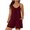Burgundy Red, variant on SHEWIN Plus Size Romper for Women Short Jumpsuit with Pockets Casual Summer Lightweight Breathable Sleeveless Jumpsuit, Sizes 1X-5X