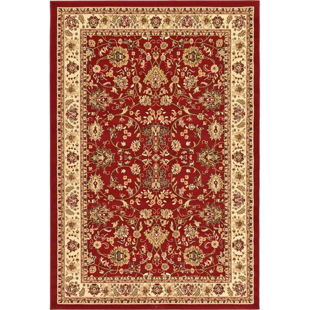 Unique Loom Sialk Hill Persian Floral Rug 6' x 9' Rectangle Burgundy/Ivory