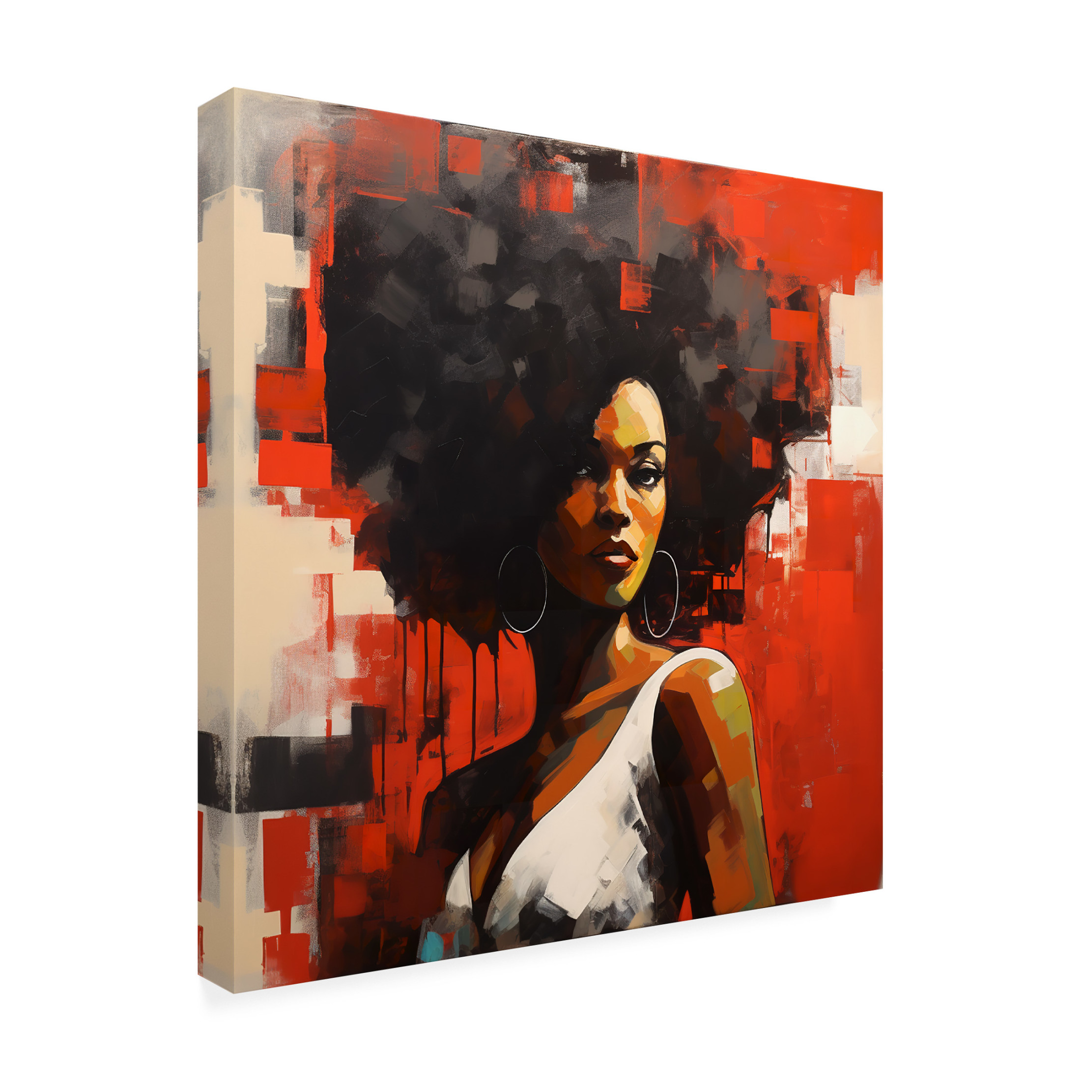 Canvas Wall Art - Ray Heere 'Colorful Model 8' Wall Art for Living Room, Bedroom, or Office Décor by Trademark Fine Art - 18 x 18 Inches