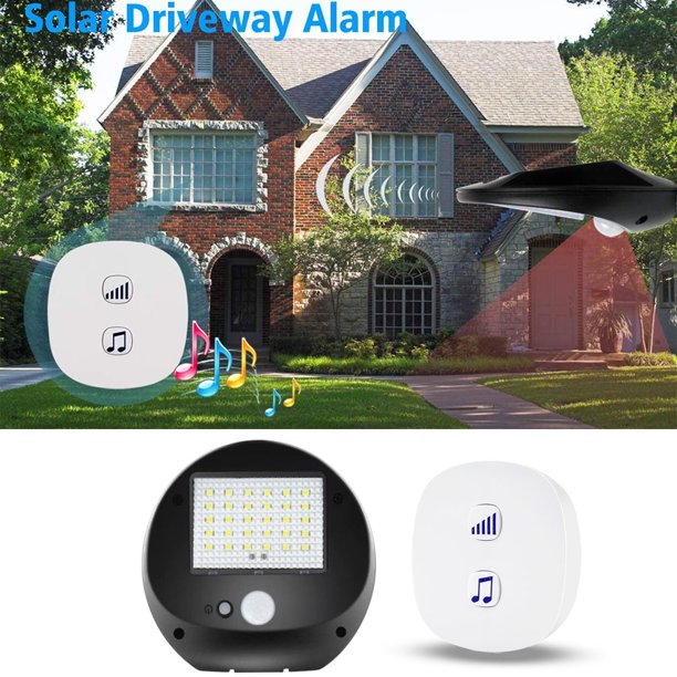 Solar Motion Sensor Alarm Wireless Driveway Alarm Long Range Receiver and Motion Sensor Detector