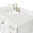 thumbnail image 4 of ARIEL 49" White Bathroom Vanity, 1.5" Edge Pure White Quartz Countertop & Splash, Rectangular Sink, 2 Soft Closing Doors, 9 Full Extension Dovetail Drawers, Toe Kick, Brushed Nickel, 4 of 9