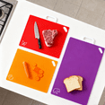 thumbnail image 4 of Cutting Board Mats Set, Extra Thick Flexible Plastic Kitchen Chopping Board, Colored Mats with Food Icons & Easy-Grip Handles, Dishwasher Safe, Set of 6, 4 of 7