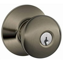 Schlage F51A Plymouth Keyed Entry Lock C Keyway with 16211 Latch 10063 Strike Antique Nickel Finish
