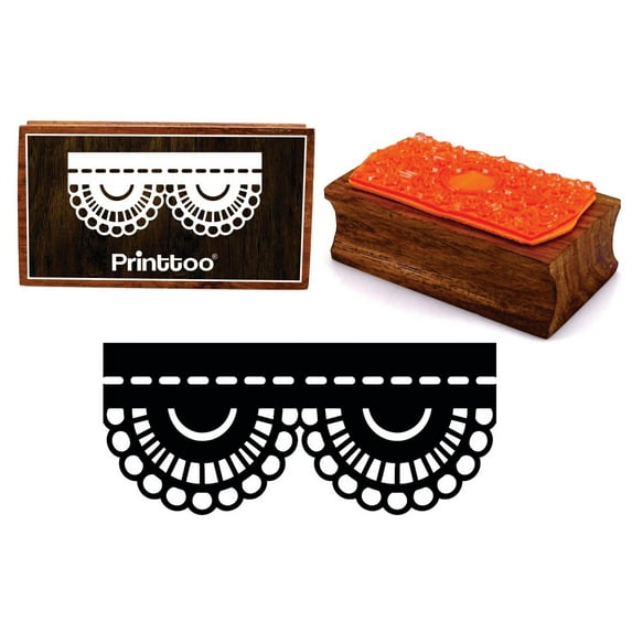 Printtoo Silhouette Ornate Lace Border Rectangular Wooden Rubber Stamp Scrap-Booking
