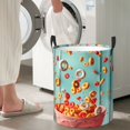 thumbnail image 5 of Pofeuu Floating Colorful Cereal Print Laundry Basket Circular Laundry Hamper with Handle Waterproof Oxford Fabric Foldable Dirty Clothes Storage Bucket Gift Storage Basket-Small, 5 of 6