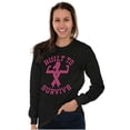 thumbnail image 3 of Built Survive Breast Cancer Awareness Women Plus Size Long Sleeve Graphic Tee Brisco Brands 2X, 3 of 5