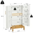thumbnail image 3 of HLR 45" Kitchen Pantry Cabinet with Doors and Adjustable Shelves, Food Storage for Dining Room, White, 3 of 11