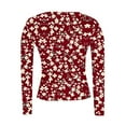 thumbnail image 4 of PFRNLF Women's Ribbed Shirts,Crewneck Long Sleeve Tops Slim Fitted Undershirts Casual Basic Layering Tees, 4 of 6