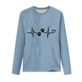 thumbnail image 4 of Wycnly Sale Sweatshirt for Women Comfy Breathable Ladies Casual Plus Size Loose ECG Paws Graphics Pullover Tee Tops Winter Trendy Solid Crewneck Long Sleeve Blouses, 4 of 4