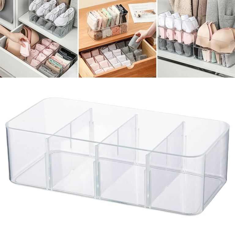 Hudgan Set of 8 Stackable Organizer Bins, Straight Sides Plastic Storage Containers for Pantry Organization and Kitchen Storage Bins, Acrylic Clear