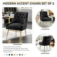 thumbnail image 5 of SEYNAR Modern Velvet Dining Chairs Set of 2, Tufted Back Accent Chair for Living Room,Black, 5 of 6
