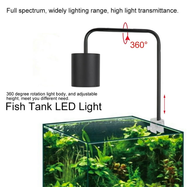 Lumière LED Poisson, Downlight Poisson, avec Clip Résistant à la Chaleur Alliage d'Aluminium Prise US pour Aquarium