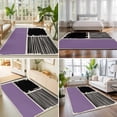 thumbnail image 4 of Large Area Rugs 6'x9', Purple Black Carpet Runner Indoor Outdoor Rugs Home Decor Aesthetic, Farmhouse Striped Modern Abstract Art Non Slip Mats Washable Accent Rug for Living Room Bedroom, 4 of 8