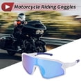 thumbnail image 2 of 1 juego de gafas de motocicleta anti-reflejo PC Tri-Acetato de Celulosa UV400 para hombres y mujeres, lente azul, marco blanco y azul, 2 of 6