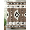 thumbnail image 2 of Boho Shower Curtain, Southwest Aztec Pattern Bathroom Decor Curtains Set with Hooks, Brown Waterproof Fabric Home Accessories， Stall 54 X 78 Inch, 2 of 6