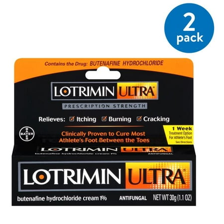 (2 Pack) Lotrimin Ultra 1 Week Athlete's Foot Treatment Cream, 1.1 Ounce (Best Otc Toenail Fungus Treatment)