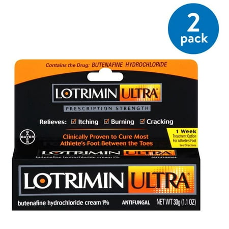 Fungus Cream - (2 Pack) Lotrimin Ultra 1 Week Athlete's Foot Treatment Cream, 1.1 Ounce Tube