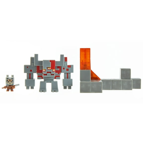 Minecraft Dungeons Mini Battle Box with Redstone Monstrosity, Valorie Character and Lava Set Piece