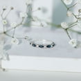 thumbnail image 6 of Rosec Jewels London Blue Topaz Anniversary Ring with Moissanite - Minimalist Half Eternity Ring - with Jewelry Box, 925 Sterling Silver, US 8.50, 6 of 9