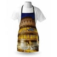 thumbnail image 3 of The Colosseum Apron Historic Imperial Roman Architecture European Culture Symbol, Unisex Kitchen Bib Apron with Adjustable Neck for Cooking Baking Gardening, Royal Blue Yellow Brown, by Ambesonne, 3 of 3