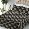 thumbnail image 3 of Ambesonne Leopard Fitted & Flat Sheet with Shams 4 Pcs Set, Nature Wild Kitten Print, King, Charcoal Grey and Pale Camel, 3 of 5