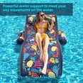 thumbnail image 4 of Sunikko X 2-in-1 Pool Floats, Inflatable Pool Floats Adult Lounge Chair with Cup Holder Tanning Pool Float, Heavy Duty Water Float Raft for Pool Floating with Pillow, Hawaii Style, 4 of 4