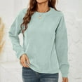 thumbnail image 3 of Corduroy Sweatshirts for Women 2025 Fall Winter Long Sleeve Crewneck Plain Basic Sweatshirt Pullover Tops, 3 of 6