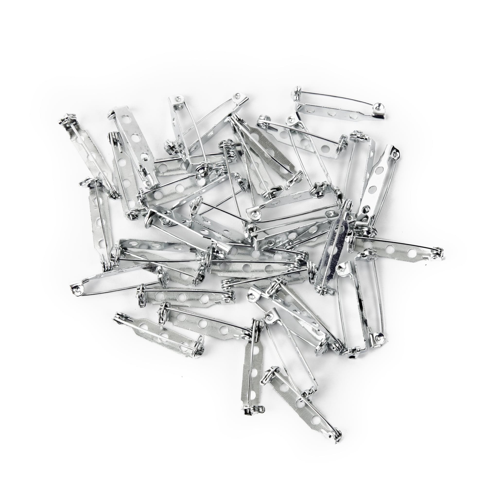 (4 pack) Cousin DIY Metal Bar Silver Pin Base, 40 Pieces, Jewelry Making