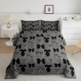 thumbnail image 3 of Manfei Cartoon Princess Bowknot Full Size Comforter Sets for Teens, Kawaii Bow Ribbon Bedding Comforter Set, Cute Black Bow-tie Reversible Bedding Sets, Microfiber Bedroom Decor, 3-Piece, 3 of 9