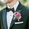 thumbnail image 5 of Groom Wedding Corsage Floral Brooch Pin, Bridal Flower Brooch for Suits, Handcrafted Artificial Rose & Carnation with Pin & Clip Back, Multicolor, 15x12x3cm, 5 of 6