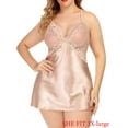 thumbnail image 2 of Avidlove Women Lingerie Satin Lace Chemise Nightgown Sexy Full Slips Sleepwear Champagne,S, 2 of 5