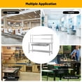 thumbnail image 7 of 72"x24" Stainless Steel Table with Overshelves & 3 Drawers, Commercial Kitchen Prep & Work Table, 4-Tier Metal Table Worktable Workstation, 1460 lbs Total Capacity, 7 of 7