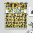 thumbnail image 2 of Wildflower Country Curtains 36 Inch - 3 Panel Vintage Bohemian Set with Rustic Floral Print, Rod Pocket, 2 of 4