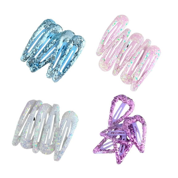 DESIGNICE 4Pcs Baby Hair Clips,Metal Mini Hair Clips, Decorative Hair Clips,Colormixing1