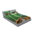 thumbnail image 2 of Jungle Fitted Sheet & Pillow Sham Set, Tropical Nature Bridge over Trees Exotic Landscape Forest Jungle Woods Design, Decorative Printed 6 Piece Bedding Decor Set, Queen, Green Brown, by Ambesonne, 2 of 3