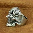 thumbnail image 6 of 925 Sterling Silver No Face Skull Ring Biker Punk Jewelry TA224 US Size 8, 6 of 17