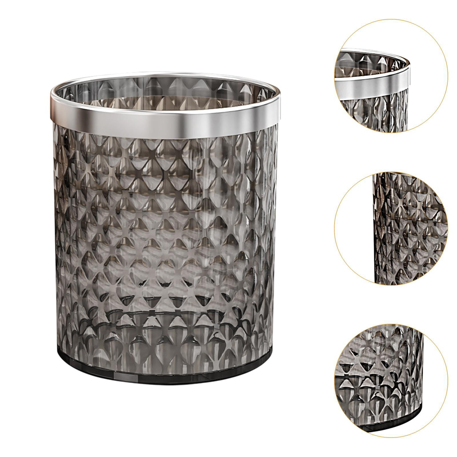 Fancyes Stylish Bathroom Trash Can 16 L Garbage Basket Paper Basket Waste Bin Household Trash Bin Garbage Container for Bathroom Home Gray