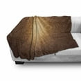 thumbnail image 3 of Tan Soft Flannel Fleece Throw Blanket, Art Pattern with Floral and Geometric Elements Fishes Animal Silhouettes, Cozy Plush for Indoor and Outdoor Use, 50" x 60", Brown Tan Yellow, by Ambesonne, 3 of 6