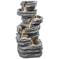 thumbnail image 1 of Outsunny Outdoor 6-Tier Water Fountain, Waterfall Fountain with LED Lights, 1 of 10