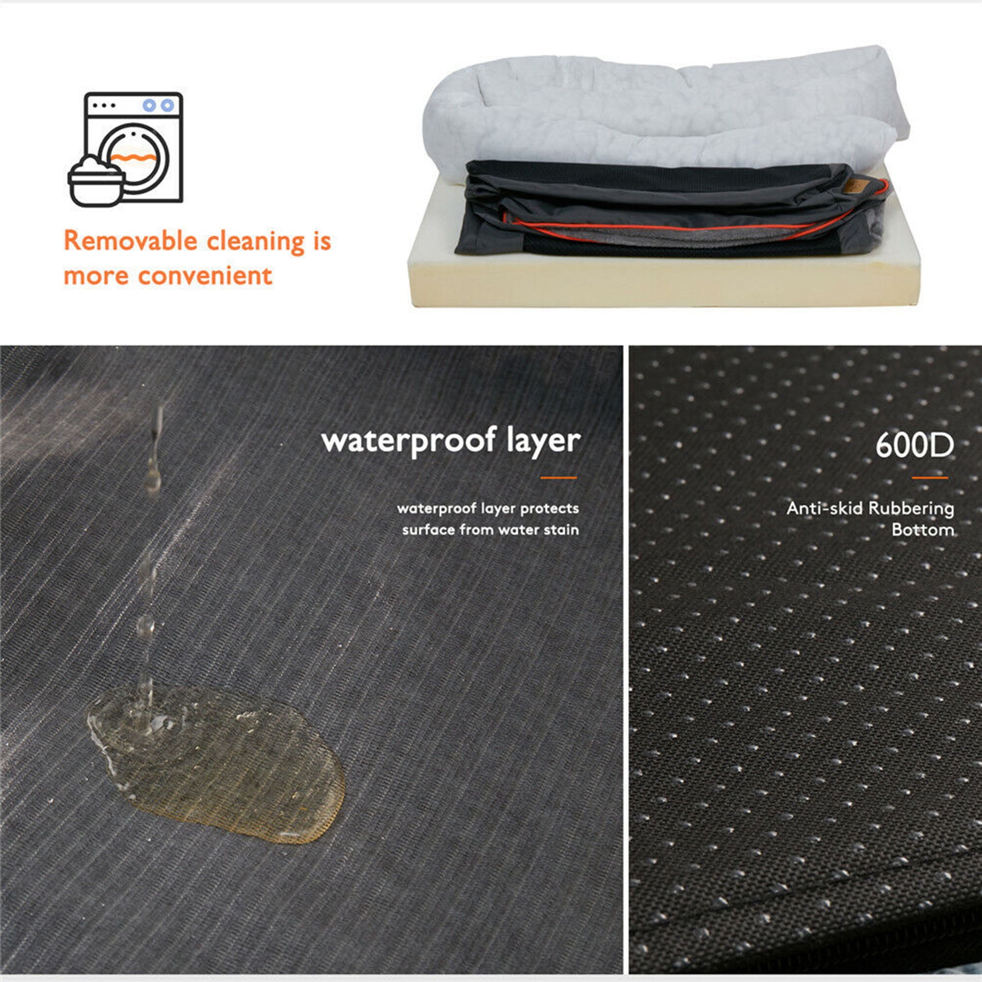 YouLoveIt Large Dog Bed Orthopedic Foam Pet Bed Pet Mattress Comfortable and Warming Bed Orthopedic Bolster Couch Pet Bed