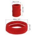 thumbnail image 2 of Uxcell Sweatbands Headband Wristband, Sweat Terry Cloth for Sports Basketball Tennis Athletic, Red 6 Set/18Pcs, 2 of 6