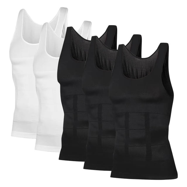 5PCS Hombres Body Shaper Adelgazante Tummy Shaping Chaleco Tight Fit Underhirt Tank-Tops MABOTO XL
