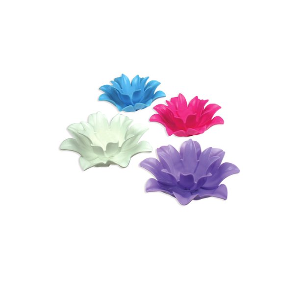 Pool Master Set Of 4 Floating Lotus Flower Tea Light Candle Holders 4 Pieces 9 75 Vibrantly Colored Walmart Com Walmart Com