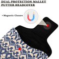 thumbnail image 3 of Haosy Blue Beige Vintage Damask Golf Mallet Putter Cover Strong Magnetic Leather Golf Club Headcover Closure, 3 of 7