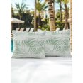 thumbnail image 4 of Outdoor Pillows Waterproof, Green Coastal Palm Leaves Throw Pillows with Inserts Included, Summer Botanical Tropical Indoor Outdoor Decorative Lumbar Pillow for Bed/Couch/Patio 16"x16", 2Pcs, 4 of 8