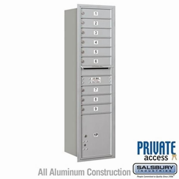 Salsbury  Recessed Mounted 4C Horizontal Mailbox - Aluminum - Rear Loading - Private Access