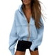 thumbnail image 1 of Sudadera PRETTYGARDEN con capucha y cremallera, forro polar, azul cielo, S, 1 of 8
